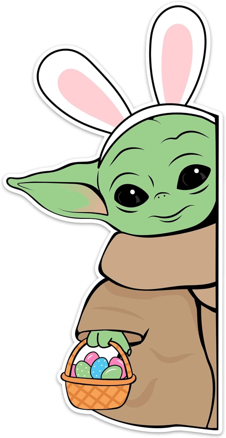 Peeking Baby Yoda Window Cling (Bunny)