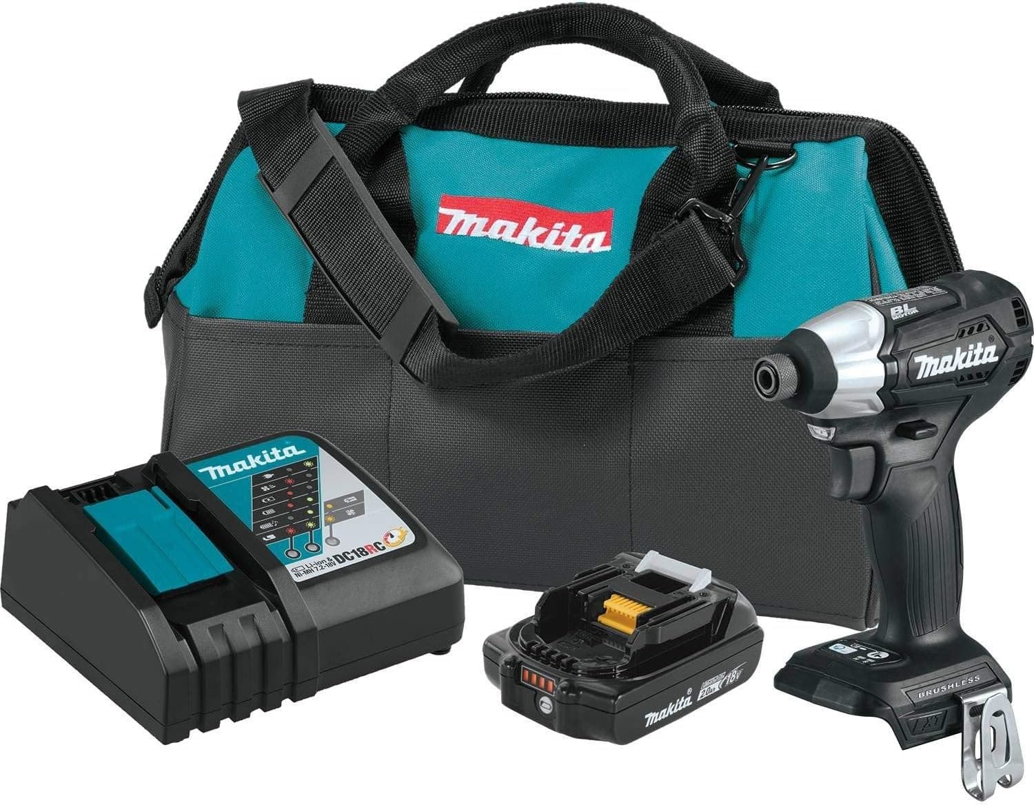 Makita XDT15R1B-R 18V LXT 2 Ah Lithium-Ion Sub-Compact Brushless Cordless Impact Driver Kit (Renewed)