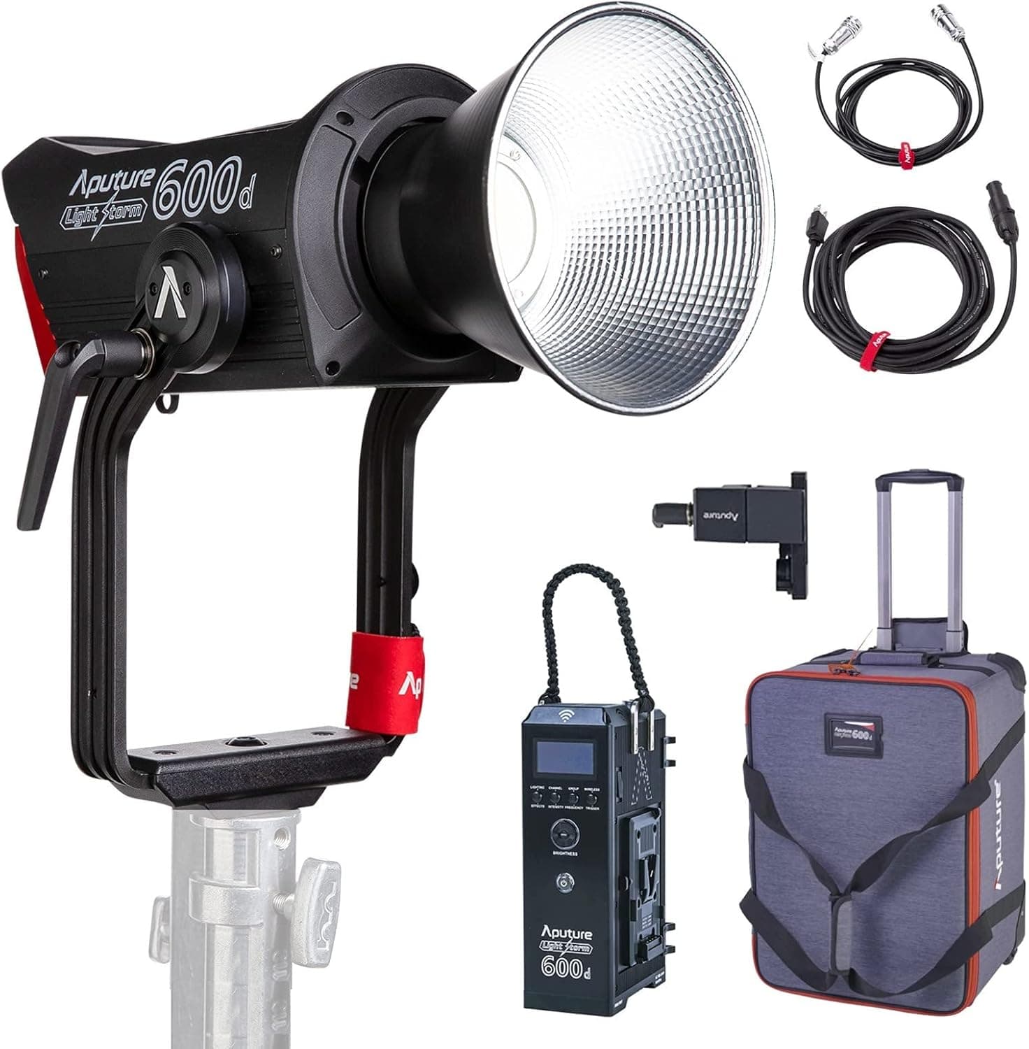 Aputure LS 600d Professional 600W Daylight-Balanced Daylight LED Video Studio Light (V-Mount), with 8 Built-in Lighting FX, 0-100% Brightness Control in 1% Step Increments, Support App Control
