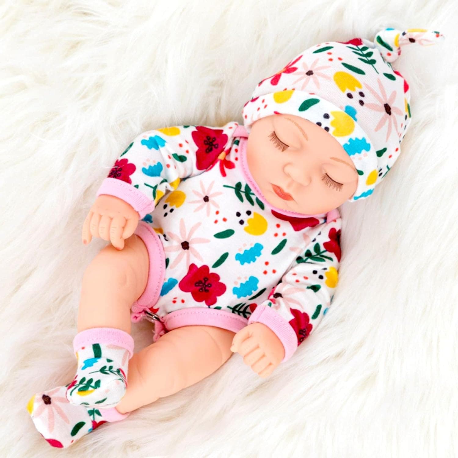 ZNTWEI 10 Inch Newborn Reborn Baby Doll and Clothes Set Realistic Silicone Dolls with Sock Hat-Best Birthday Gift for Girls