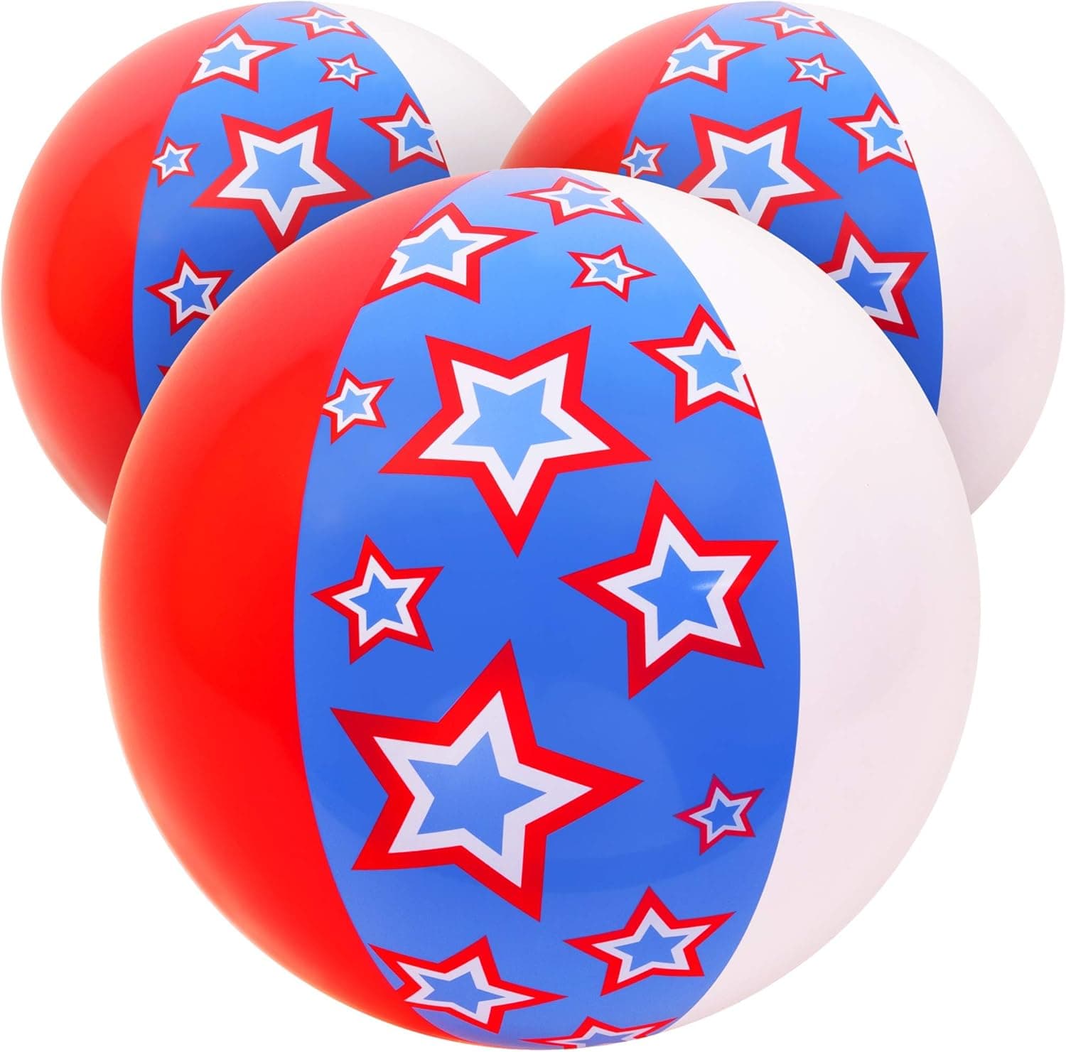 Kangaroo's 27" Patriotic Giant Beach Ball (Set of 3); 4th of July, Beach Toys, Pool Toys, USA Beach Balls