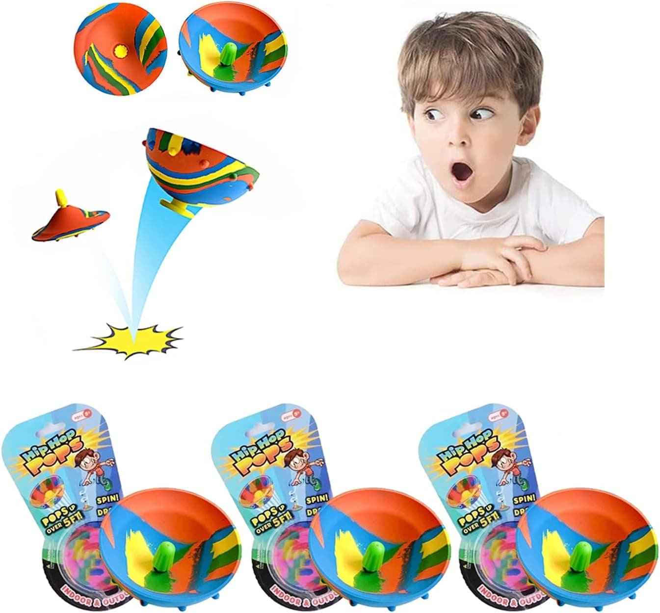 Hip Hop Jumping Bounce Fidget Toy, Creative Bounce Bowls Fidget Toys, Camouflage Bounce Bowls, Rubber Spinning Bounce Bowls, Outdoor Sports Kids Adult Stress Relief Toys (3PCS Normal Models)