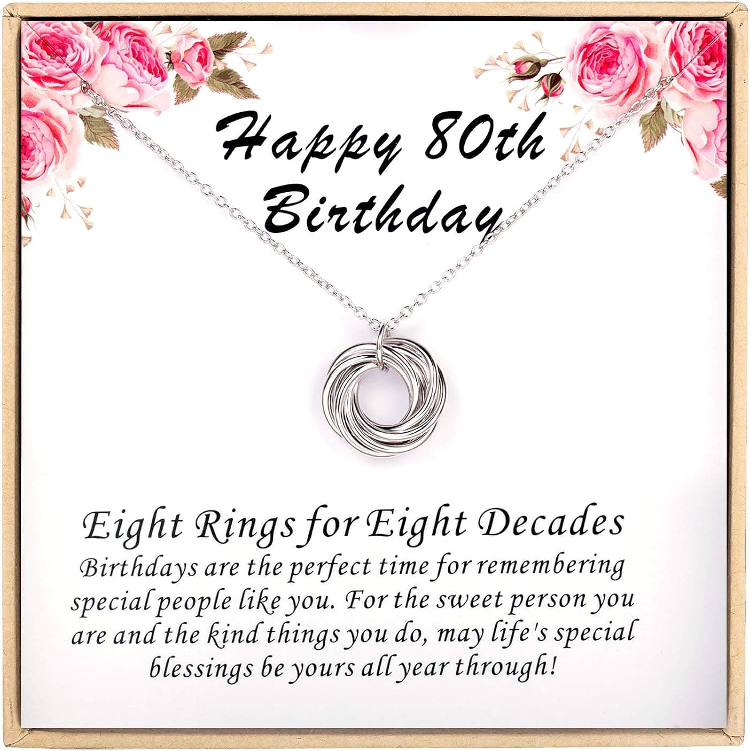 CHICLOVE Birthday Gifts for Women, 30TH 40TH 50TH 60TH 70TH 80TH 90TH Birthday Gifts, Happy Birthday Necklace, 925 Sterling Silver Birthday Necklace, Birthday Jewelry for Women