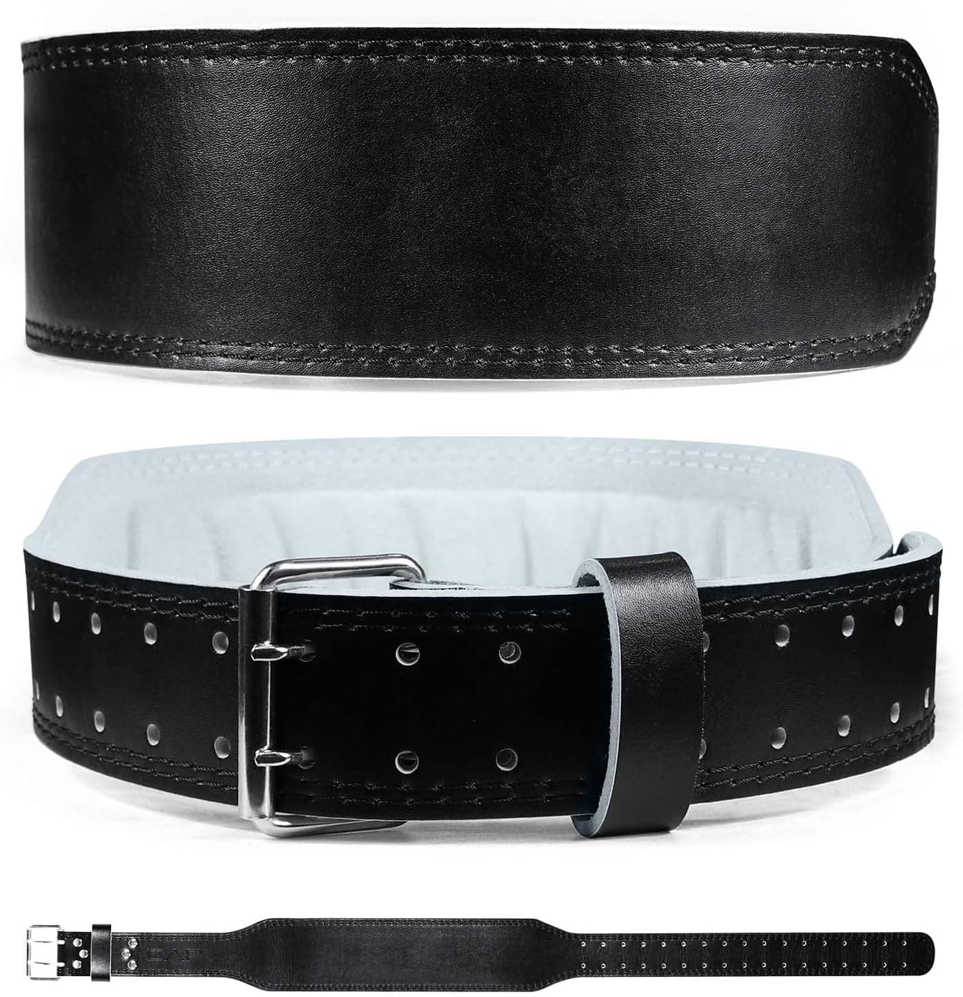 CAPHAUS Leather Weightlifting Belt, Heavy Duty Pro Leather Belt with Adjustable Buckle - Stabilizing Lower Back Support 4 Inches Wide Great for Weightlifting, Bodybuilding, Cross Training & Injury Prevention