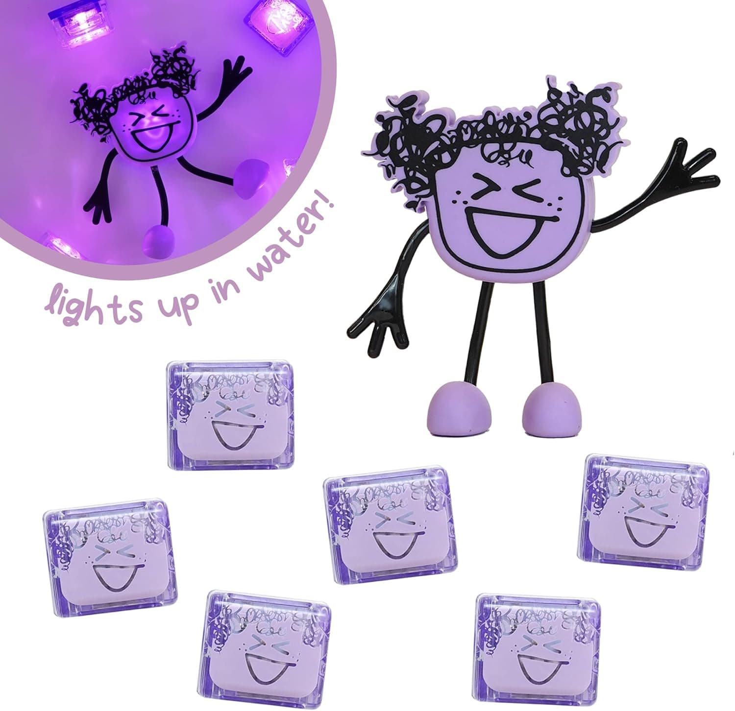 Glo Pals Lumi Water-Activated Bath Toy with 6 Reusable Light-Up Cubes for Sensory Play