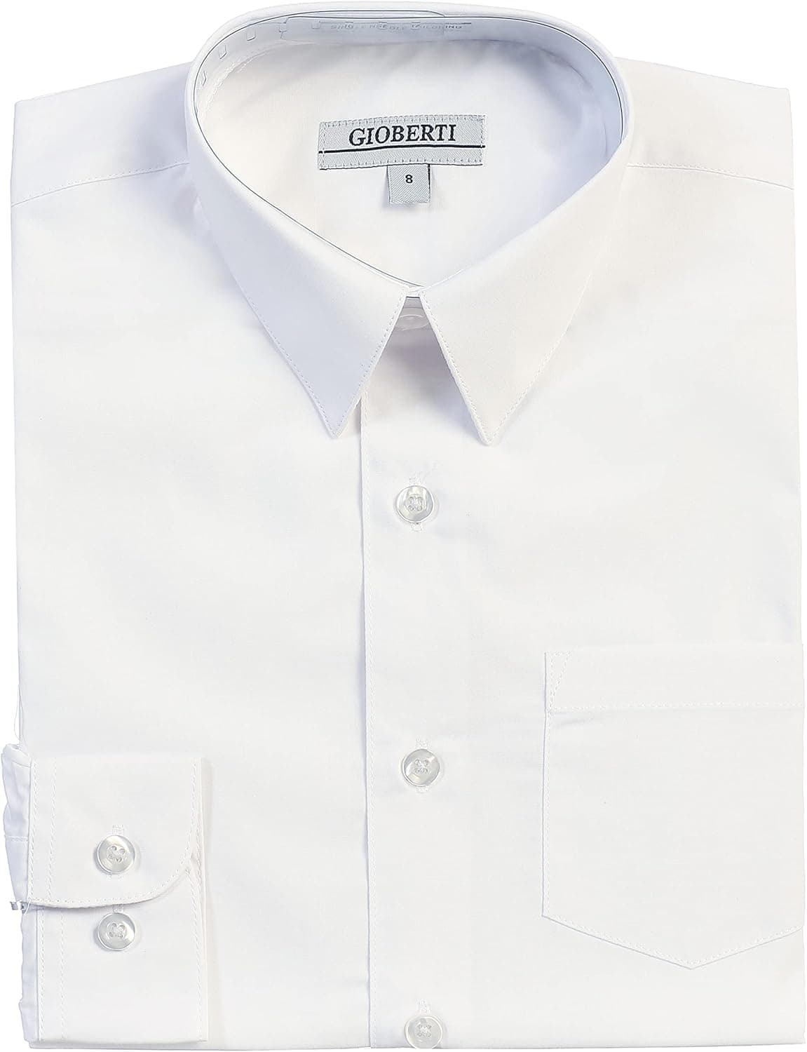 Gioberti Boys Long Sleeve Solid Dress Shirt