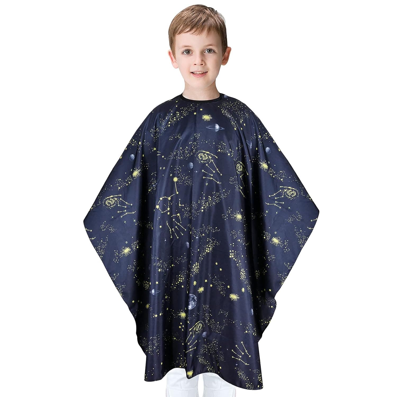 MEICOLY Hair Cutting Cape Kids Hairdressing Children Cartoon Cape Waterproof Pro Salon Barber Styling Tools with Soft Neck Duster Brush,03