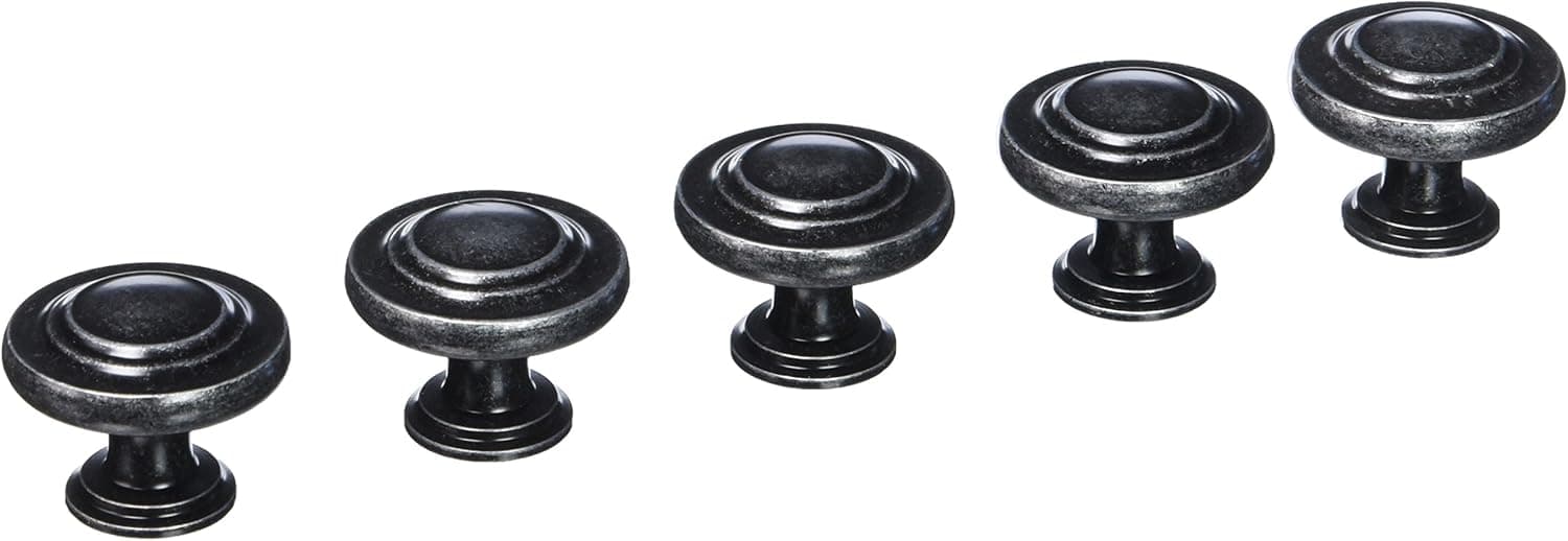 Amerock BP1586-WID Inspirations Wrought Iron Dark 3-Ring Cabinet Knob - 1-3/8" Diameter, 25 Pack