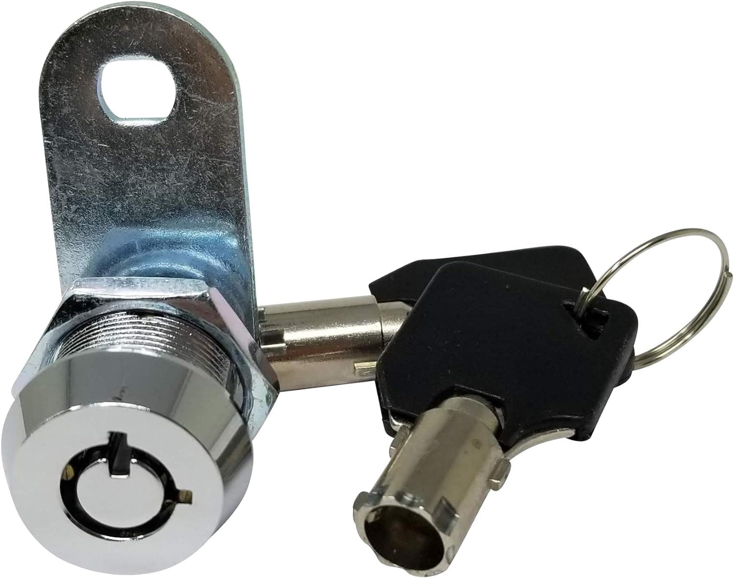 Admiral Locks 5/8” Tubular Cam Lock, Keyed Alike Removable Key RV Compartment Storage Lock Cabinet Locks (5/8 Inch 90°, Chrome Pack of 1)