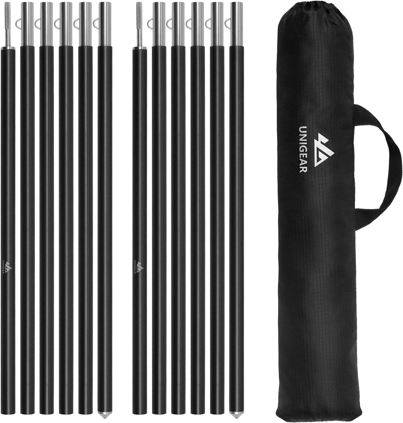 Unigear Telescopic Tent Pole Set of 2 Aluminium Pole for Tarp, Tent, Awning, Camping, Adjustable from 40 cm - 240 cm