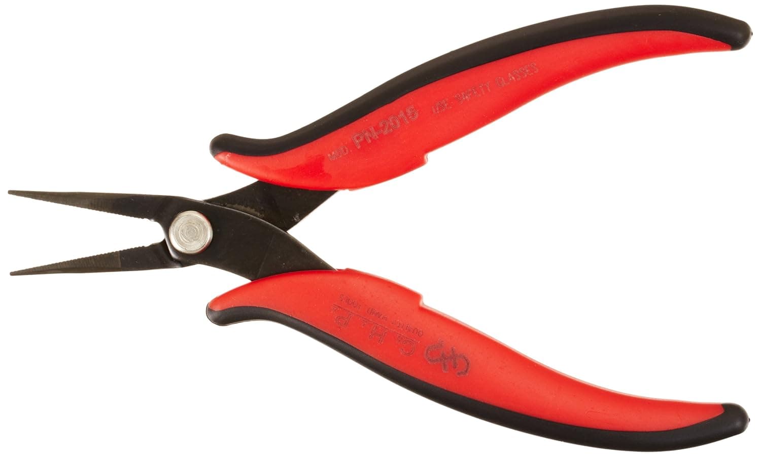 Hakko CHP PN-2015 Long-Nose Pliers, Pointed Nose, Rounded Outside Edges, Serrated Jaws, 32mm Jaw Length, 1.2mm Nose Width, 3mm Thick Steel