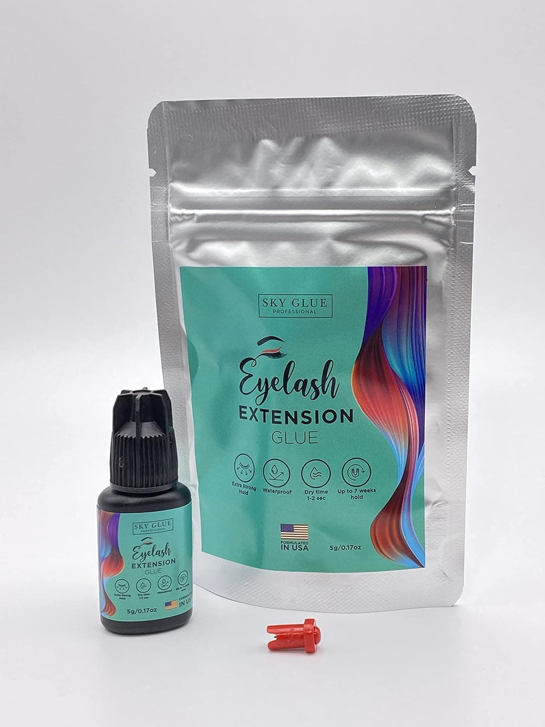Maximum Retention Eyelash Extension Glue, Waterproof Lash Glue Kit for False Lashes & Individual Lashes Extension, 7 Weeks Hold, Safe for Sensitive Eyes, Premium Eye Lash Extensions Supplies, 1 Pack
