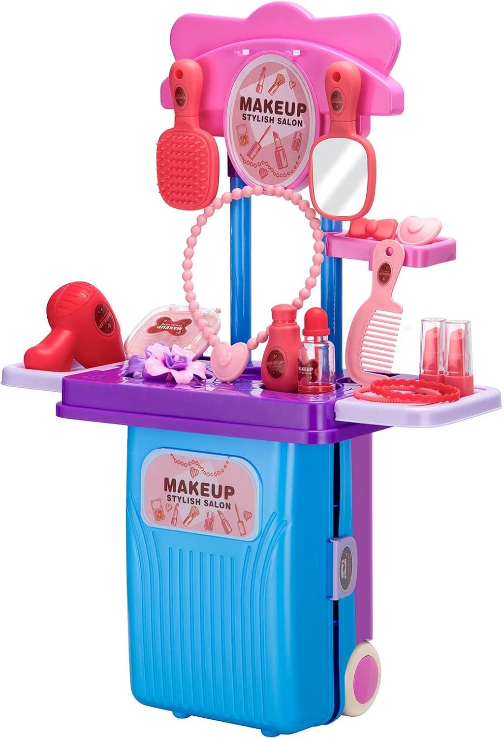 TooTwo Pretend Play Makeup Set with Kids Travel Suitcase