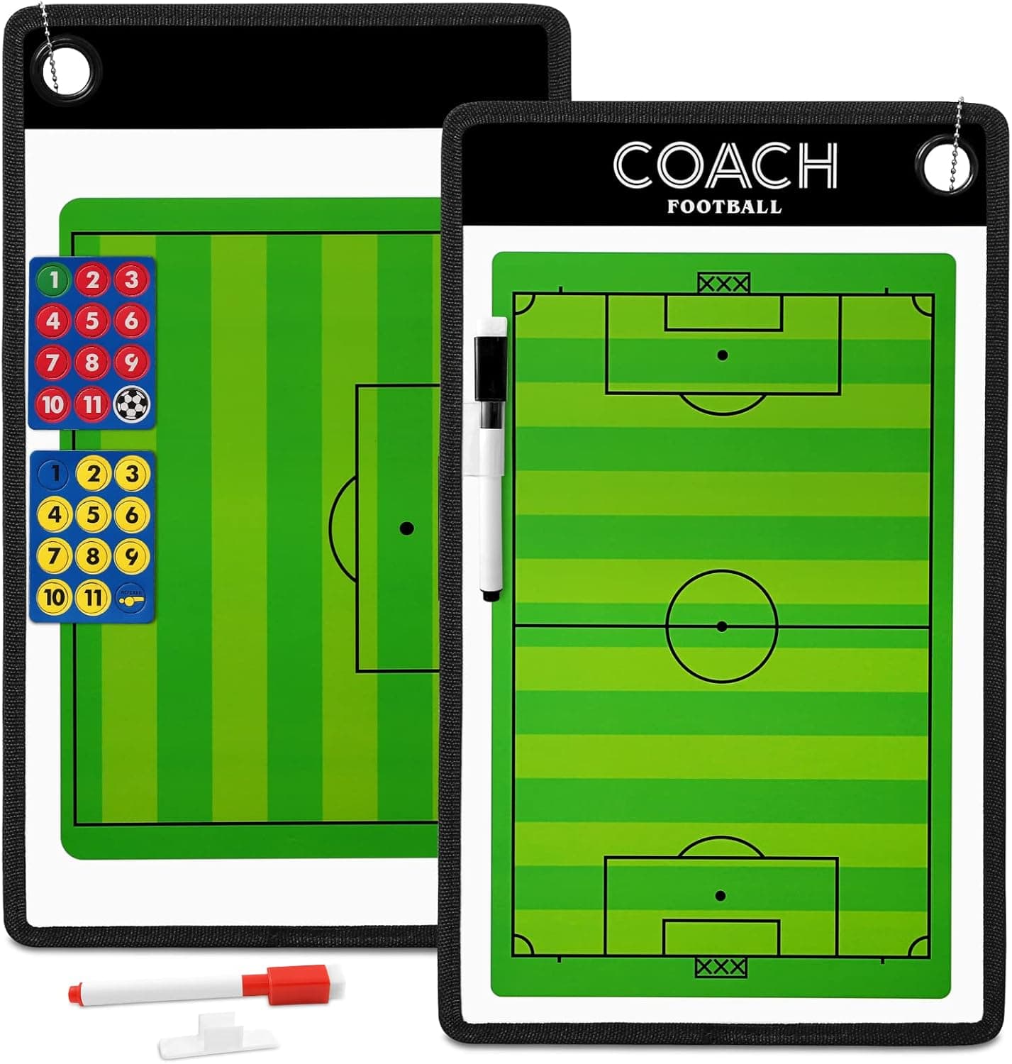 LEAP Magnetic Coach Board Double Sided Design Premium Dry Erase Coaches Clipboard with Two Marker Pen and Two Sets of Magnetic Marker for Basketball Soccer Ice Hockey Volleyball Baseball
