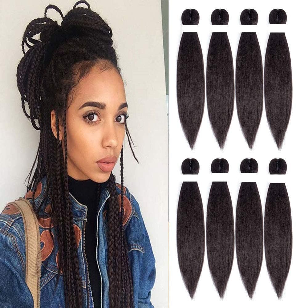 8 Packs Braiding Hair Prestretched Braiding Hair Yaki braids Easy Braids Crochet Twist Hair Braids ombre Professional Hair Water Setting Crochet Braiding Hair Extension (20inch,8packs, 2)