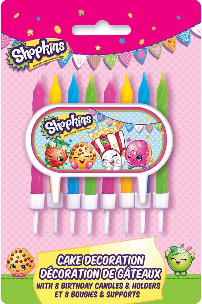 Unique Shopkins Cake Topper & Birthday Candle Set