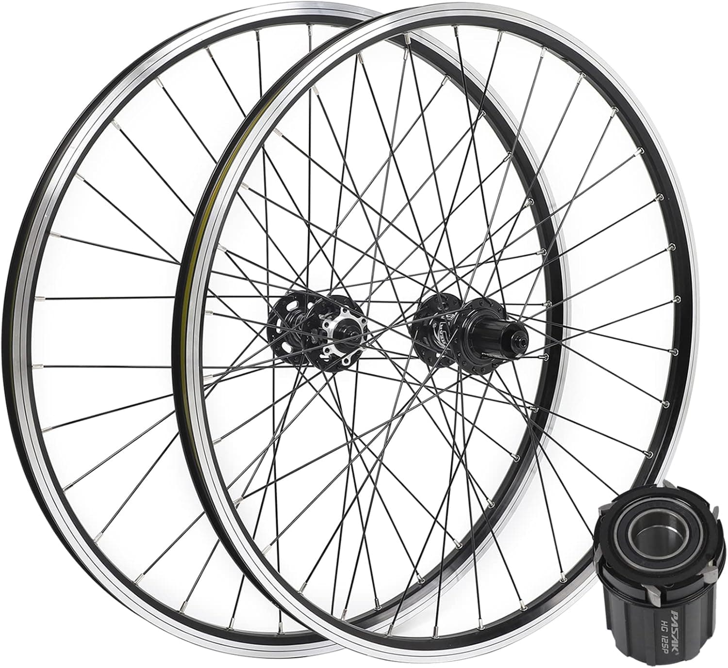 GXFWJD MTB Wheelset 26 Inch Handmade Standard Bicycle Rim 32 Spoke Mountain Bike Front & Rear Wheel Disc/Rim Brake 7-11speed Cassette QR Sealed Bearing Hubs