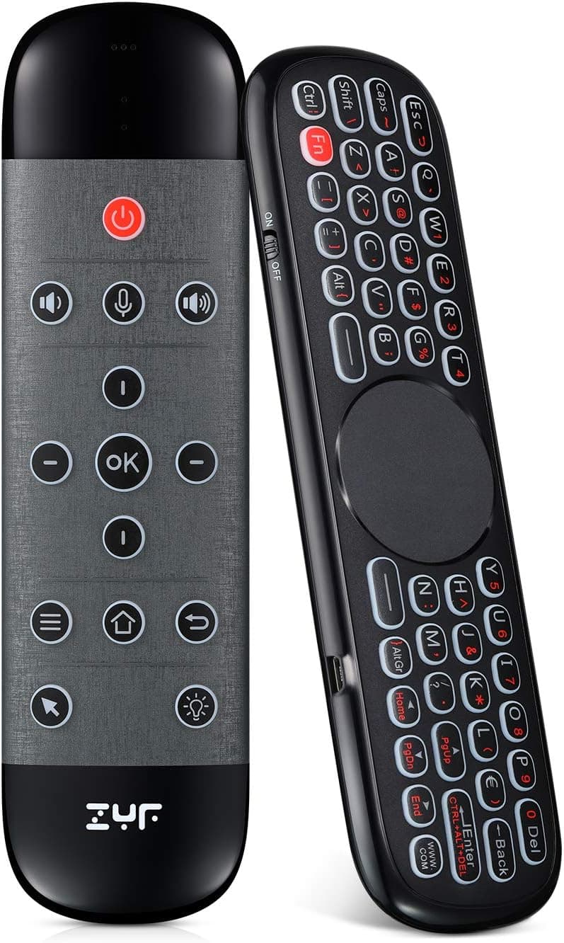 ZYF Z10 Air Mouse, 2.4G Backlit Voice Remote Control with Wireless Keyboard Touchpad, for Nvidia Shield, Android TV Box, PC, Projector, HTPC (Not Compatible with Smart TV) - Black