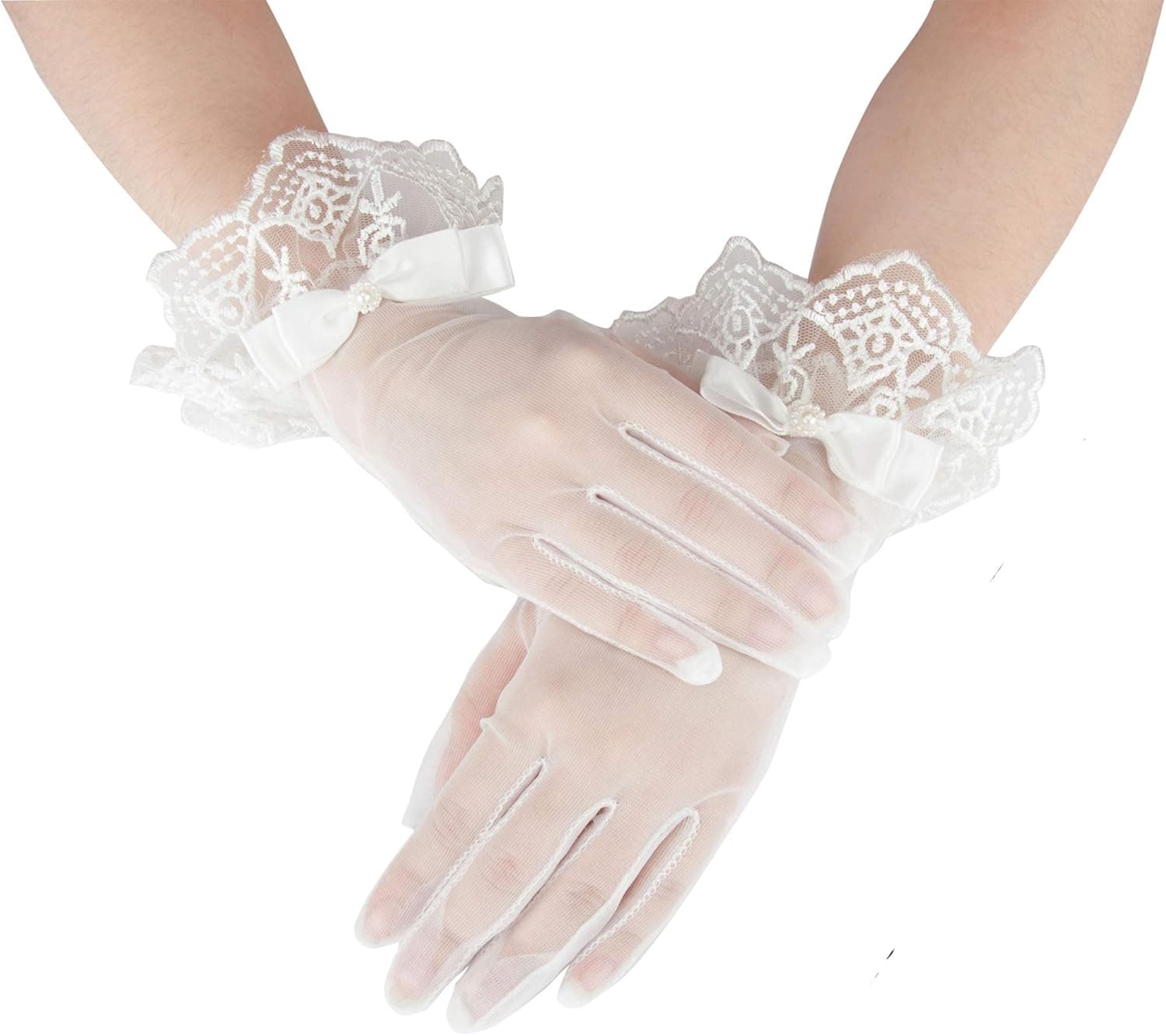 Gorse Lace Gloves Fingerless Gloves UV Protection Prom Party Driving Wedding Mother's Day SH