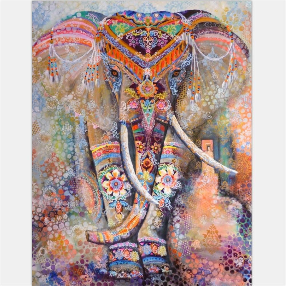 Ussuperstar Boho 150CM 130CM Orange Psychedelic Elephant Floral Tapestry Hippy Mandala Gypsy Wall Hanging Sheet Coverlet Picnic Blanket Bedspread Curtain Decor Table Couch Cover Beach Yoga Throw M, D
