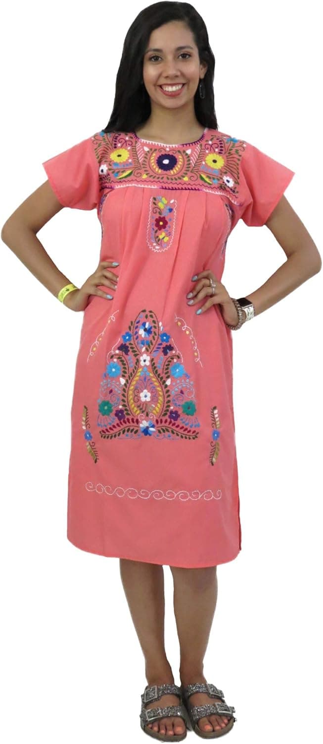 Mexican Dress Puebla Hand Embroidered