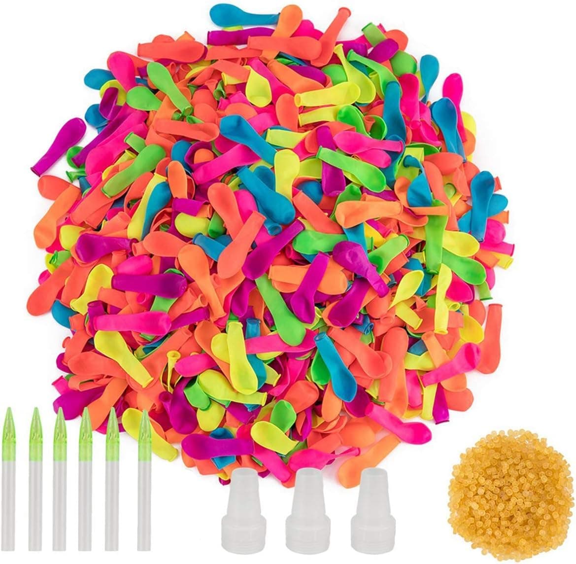 Water Balloons, 1400 Pack Water Balloons Refill Quick & Easy Kits, Assorted Colors Biodegradable Latex Summer Splash Water Balloon Toys with Hose Nozzles for Kids Adults