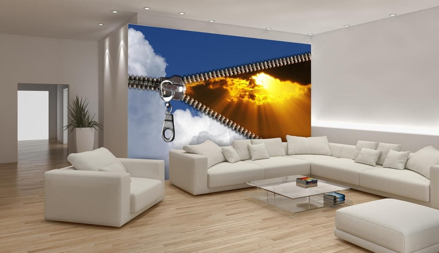 Brewster 4-006 Seychellen Wall Mural, 4 Panel, Blue