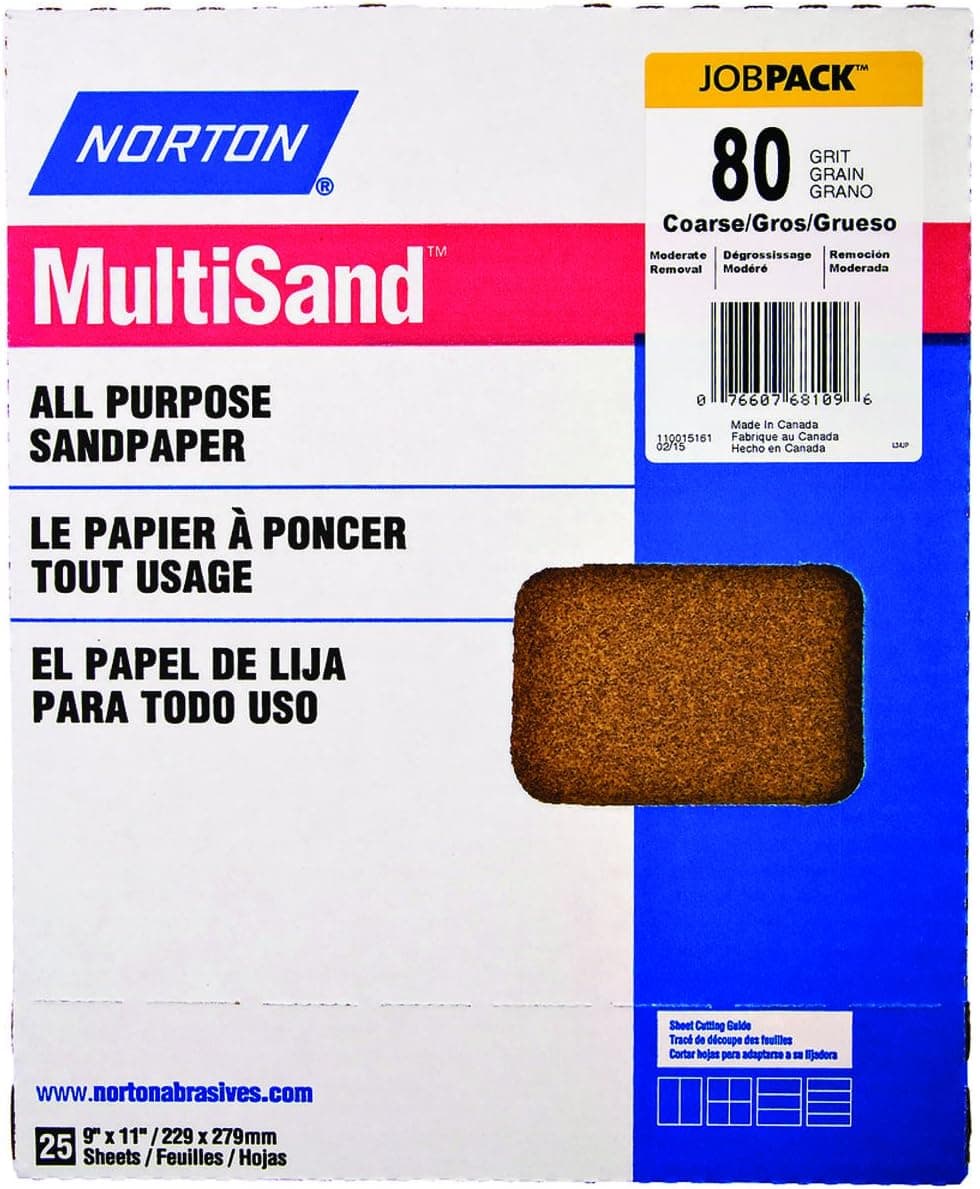 NORTON ABRASIVES/ST GOBAIN 80G ALO 00151 9x11 80 Grit Aluminum Sanding Sheet