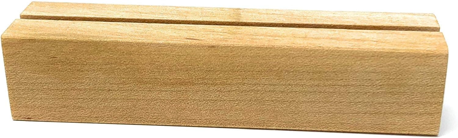 WeddingsDecor&More - Wooden Holder for Acrylic Sign, Place Card Holder, Walnut Maple Wood Table Numbers Stands, Used for Weddings Dinner Party Events Decorations Acrylic Stands Holders (Maple, 5)