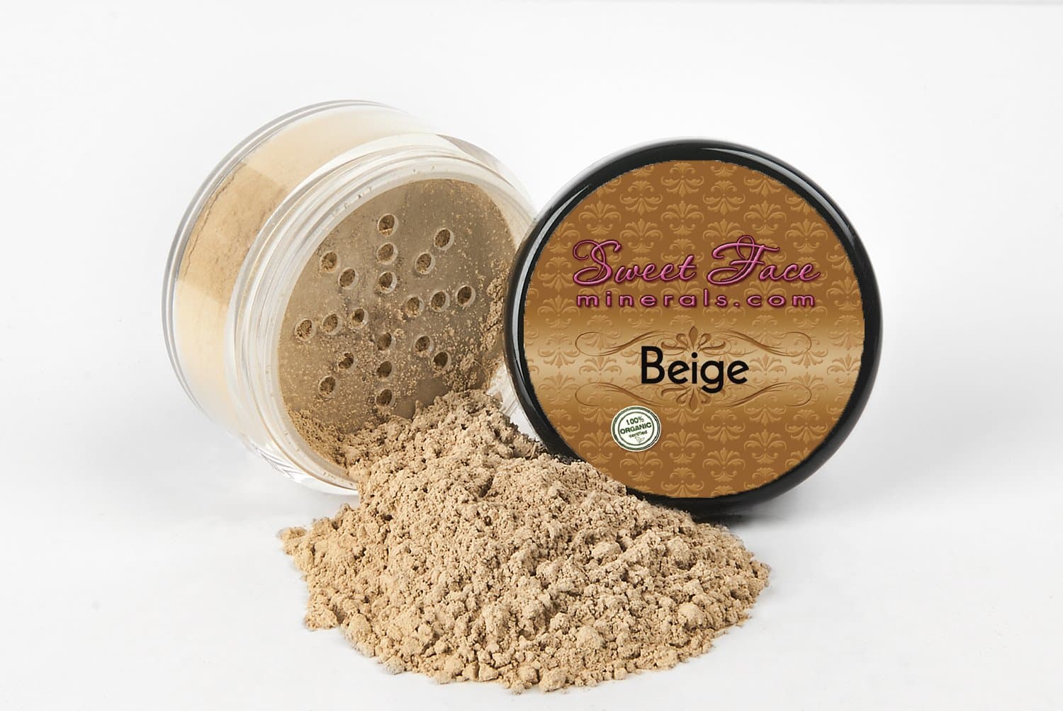 BEIGE FOUNDATION Mineral Makeup (30 gram Jar) Matte Loose Powder Bare Face Cosmetics Full Coverage Long Lasting All Skin Types SPF 18