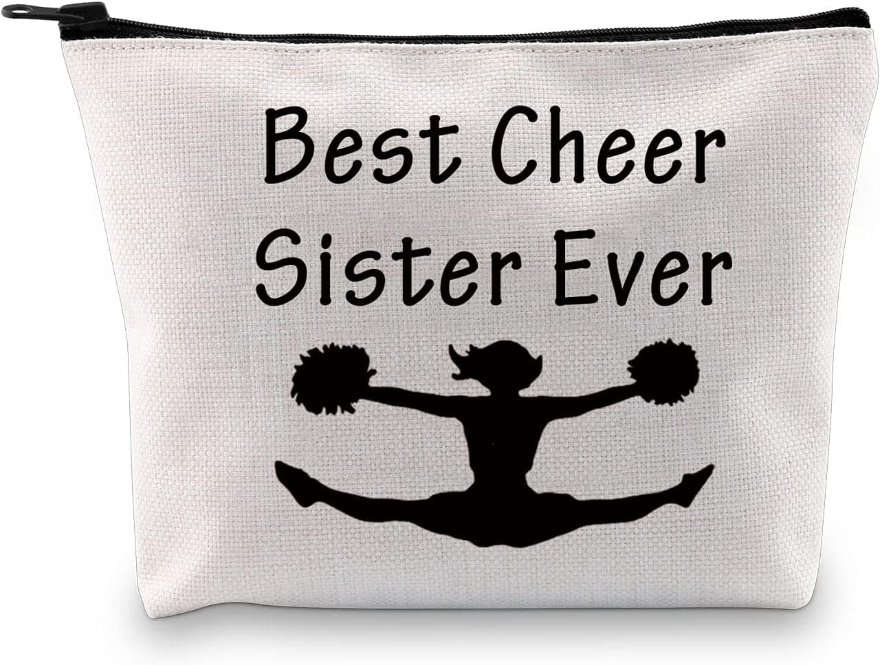POFULL Best Cheer Sister Ever Cosmetics Bag Girls Cheerleading Gift Cheer Team Gift Cheer Sister Thank You Gift (Best Cheer Sister Ever)