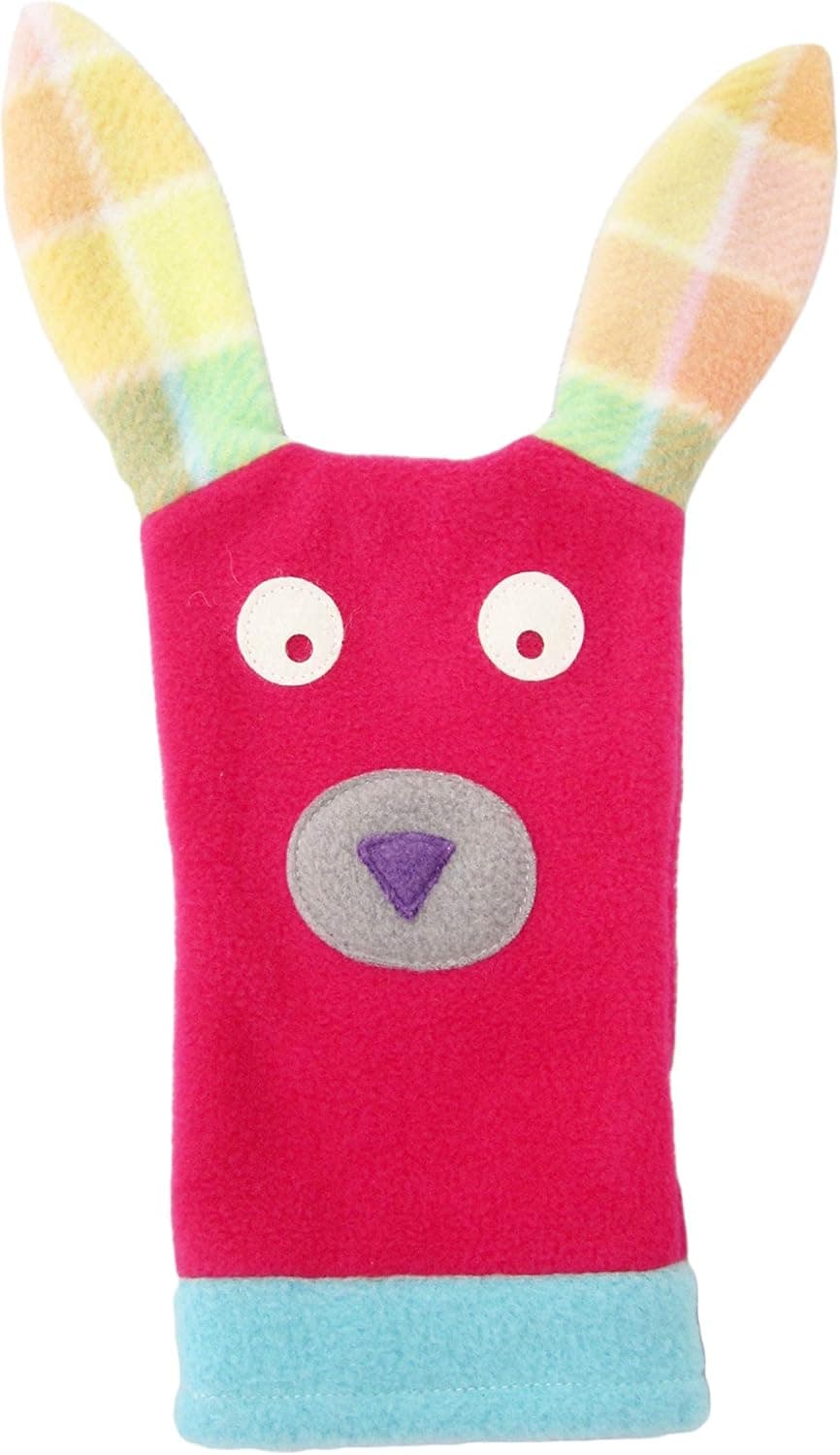 Cate & Levi Easter Bunny Hand Puppets - Baby Girl Gift - Made in Canada - Eco Friendly Polar Fleece - with Movable Mouth (Peek A Boo, Bunny)
