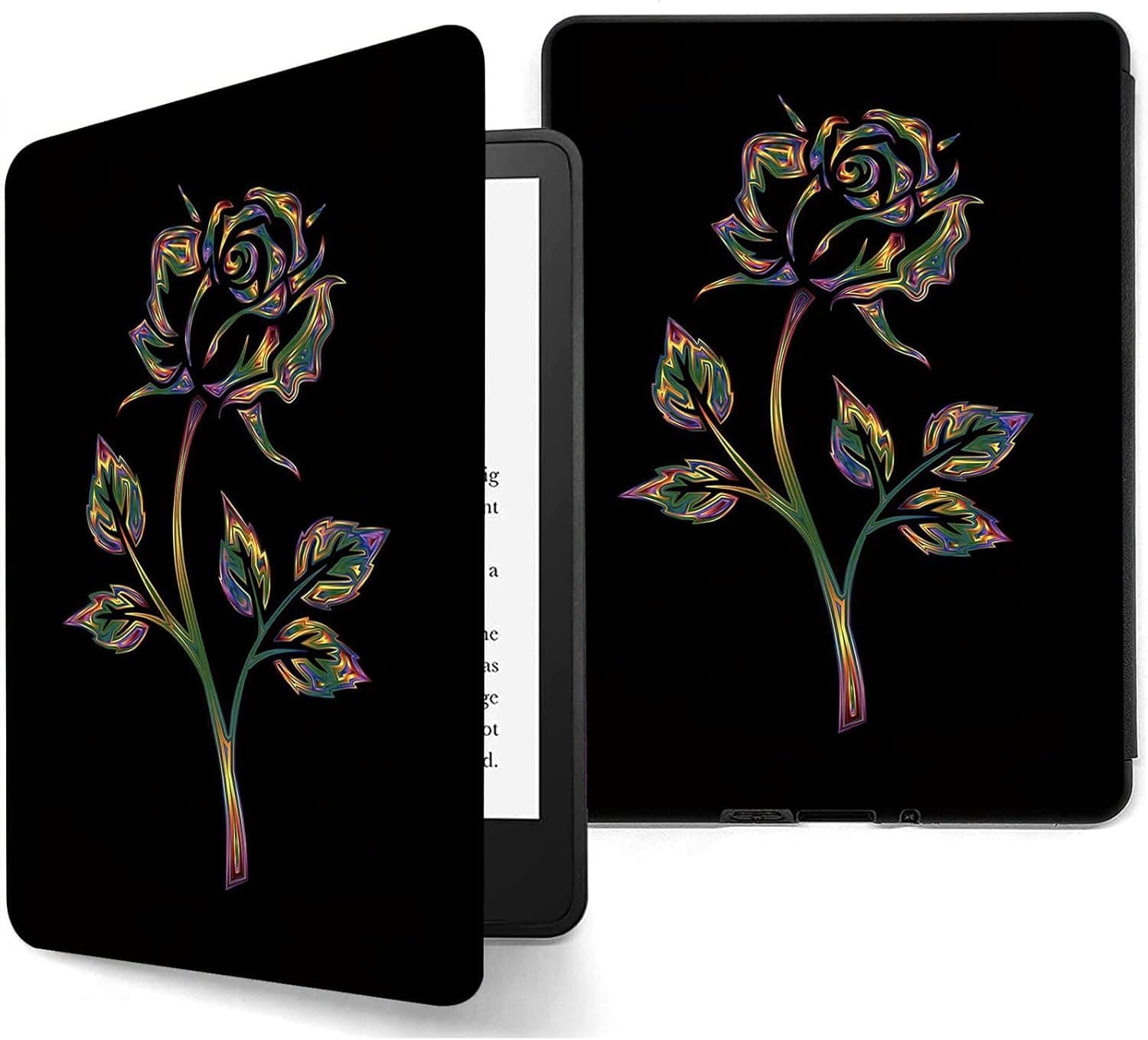 Case for 6.8 Inch Kindle Paperwhite 11th Generation 2021,PU Leather with Auto Wake/Sleep Folio Stand Cover for Amazon Kindle Paperwhite Signature Edition E-Reader,Ruse in Black