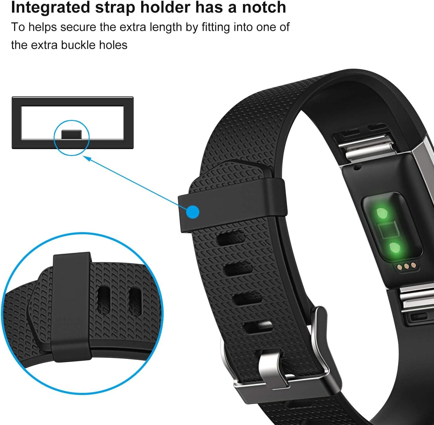 ZEROFIRE Compatible for Fitbit Charge 2 Bands, Adjustable Sport Wrist Bands Strap for Fitbit Charge 2, Women, Men, Pack of 4