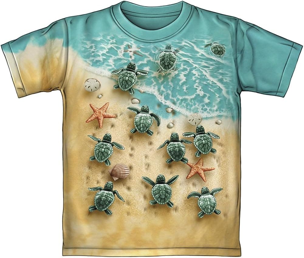 Turtles on The Beach Tie-Dye Youth Tee Shirt