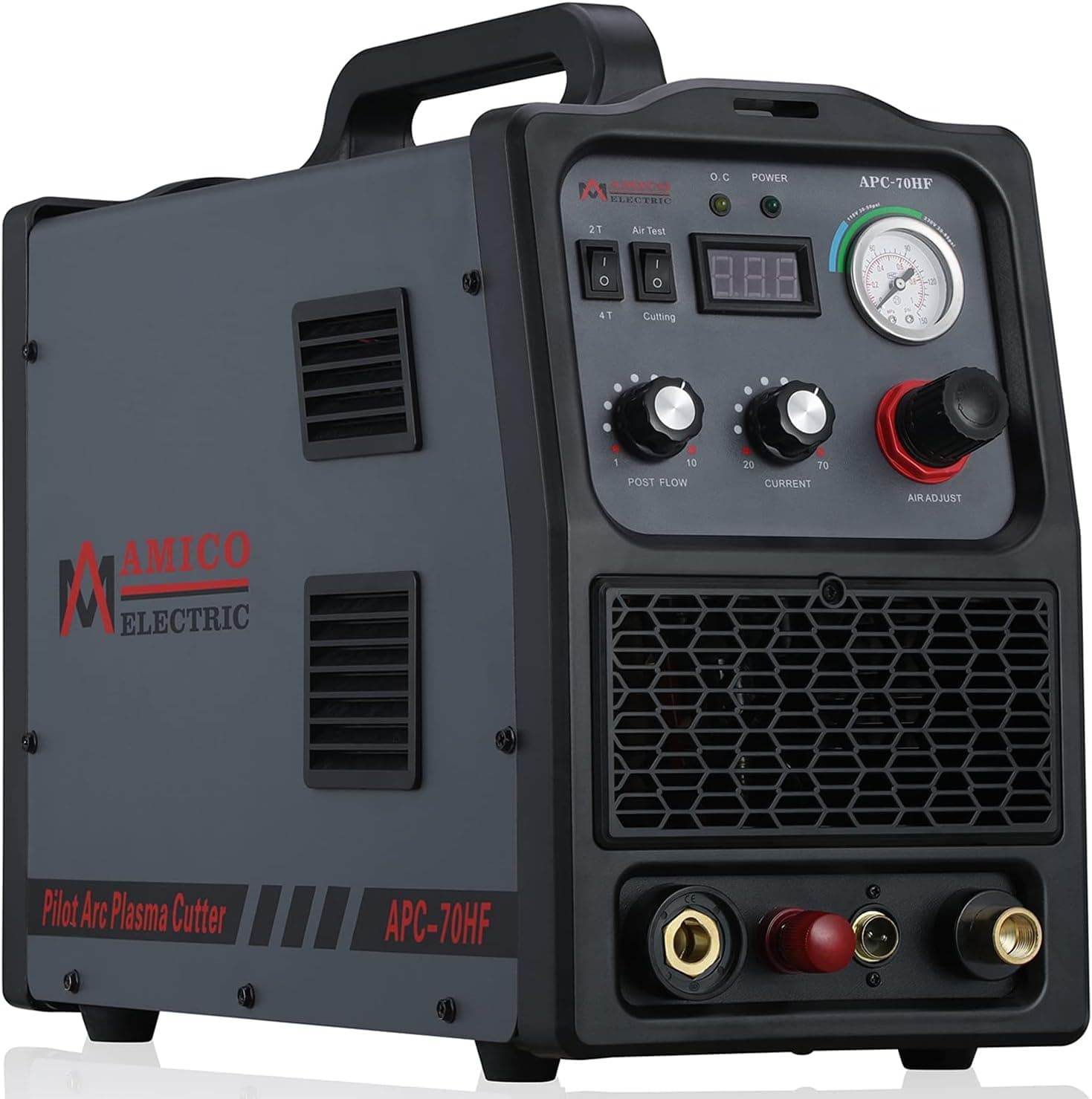 APC-70HF, Professional 70 Amp Non-touch Pilot Arc Plasma Cutter, 1.2 inch Clean Cut, 80% Duty Cycle, 90V to 300V Wide Voltage Cutting Machine