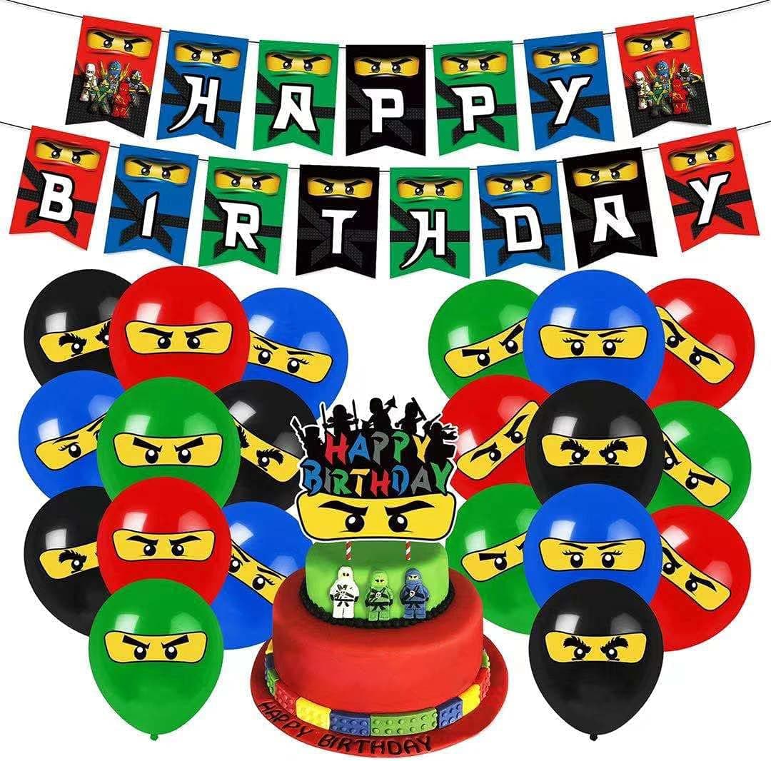 Heidaman Ninja Birthday Party Supplies Ninja Birthday Decorations Ninja Party Supplies Set Include Ninja Banners Balloons Cake Toppers