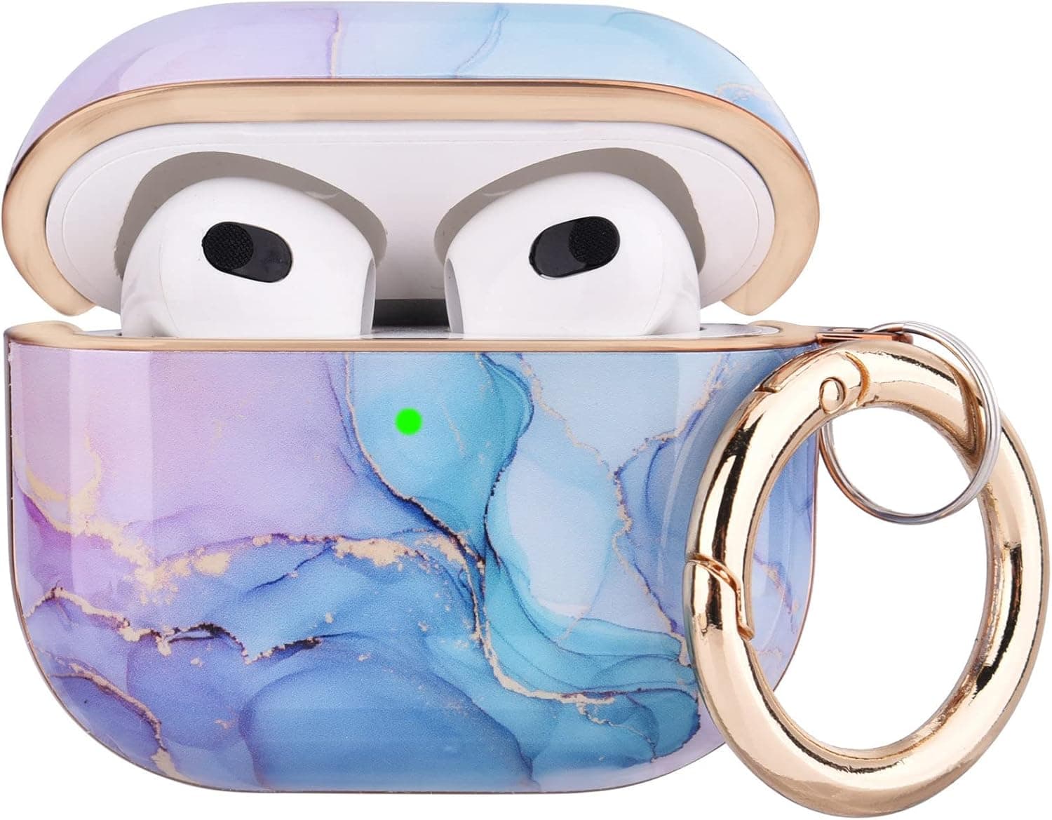 OLEBAND Airpod 3rd Generation Case(2021) with Cute Pattern,Hard Cover,Anti-Slip Airpods 3 Case,Compatible for Apple Air pod Case 3rd Gen,for Women and Girls,Watercolor Marble