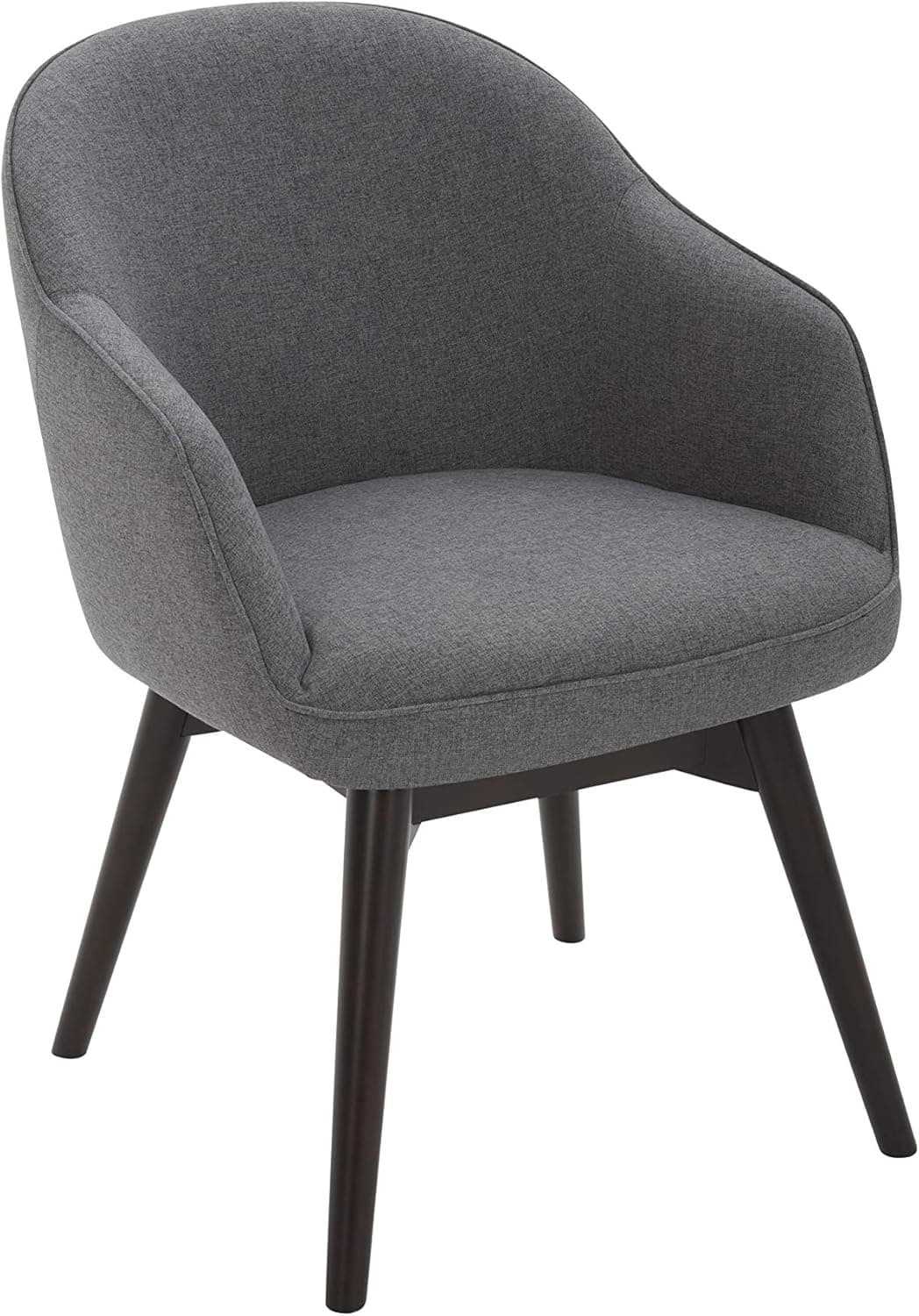 Amazon Brand – Rivet Vern Contemporary Round Back Swivel Dining Chair with Arms, 23"W, Graphite