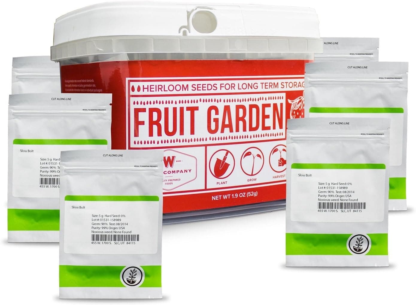 Wise Foods Fruit Heirloom Seed Bucket, Multicolor