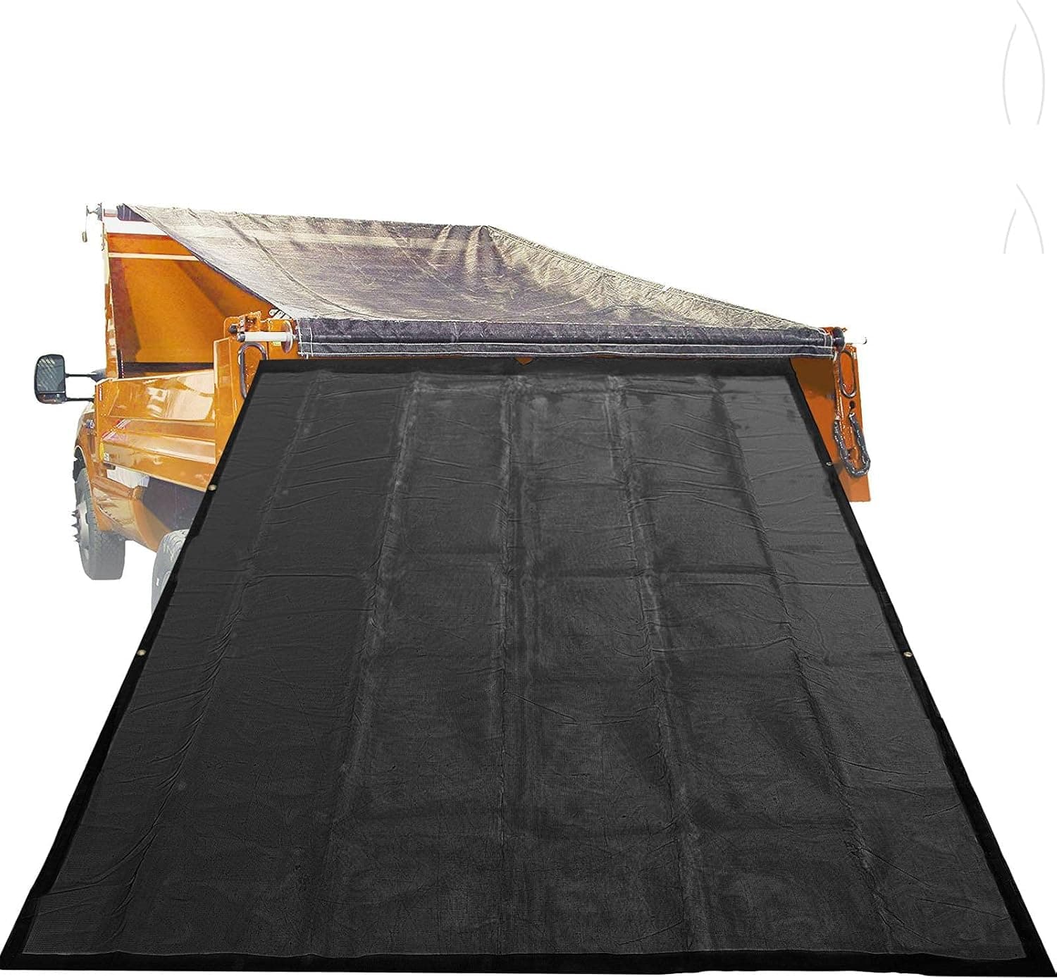 VEVOR Dump Truck Mesh Tarp 8'X12', Black Mesh Tarp with Grommets, Heavy Duty Mesh Tarp with 6'' Pocket Opening Shade, PVC Coated Trailer Tarp, for Truck Bed Cover