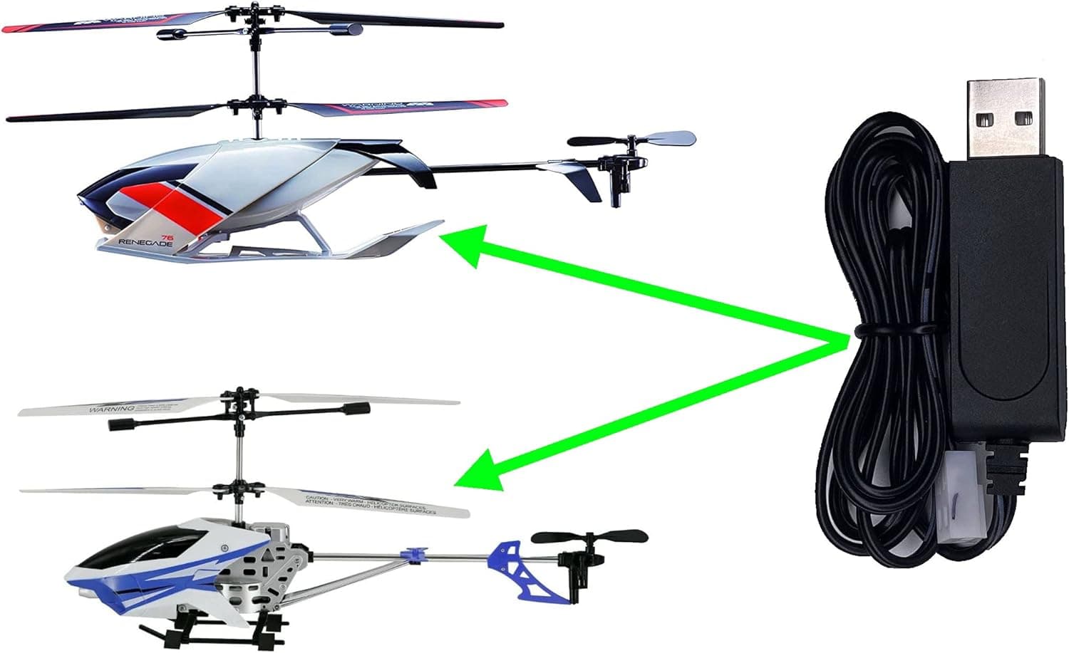 Sky Rover Renegade and King Helicopters Charger 3.7V