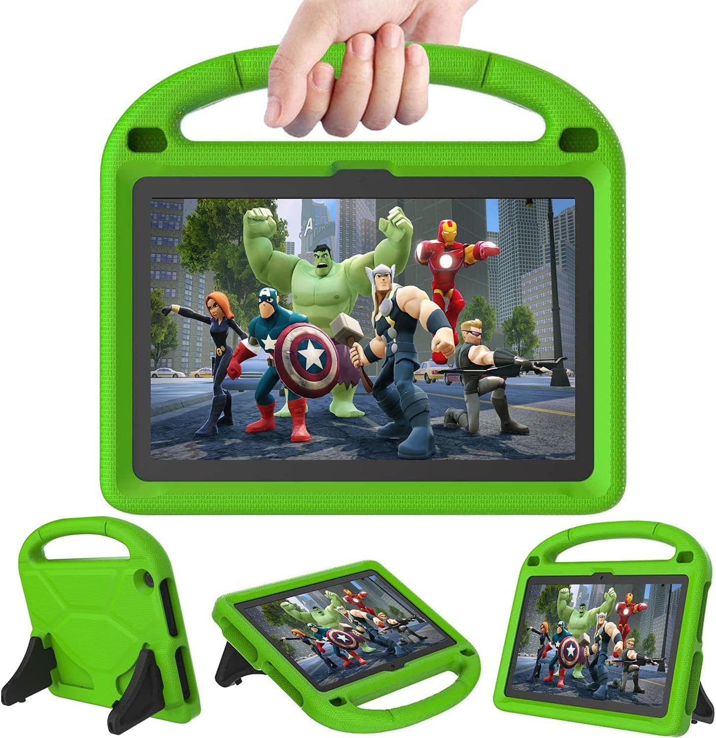 All-New Kids Cover for All-New н Ｄ 10 Tablet (11th Generation,2021 Release) - DICEKOO Kids Shock Proof Case Cover with Handle and Stand - Green