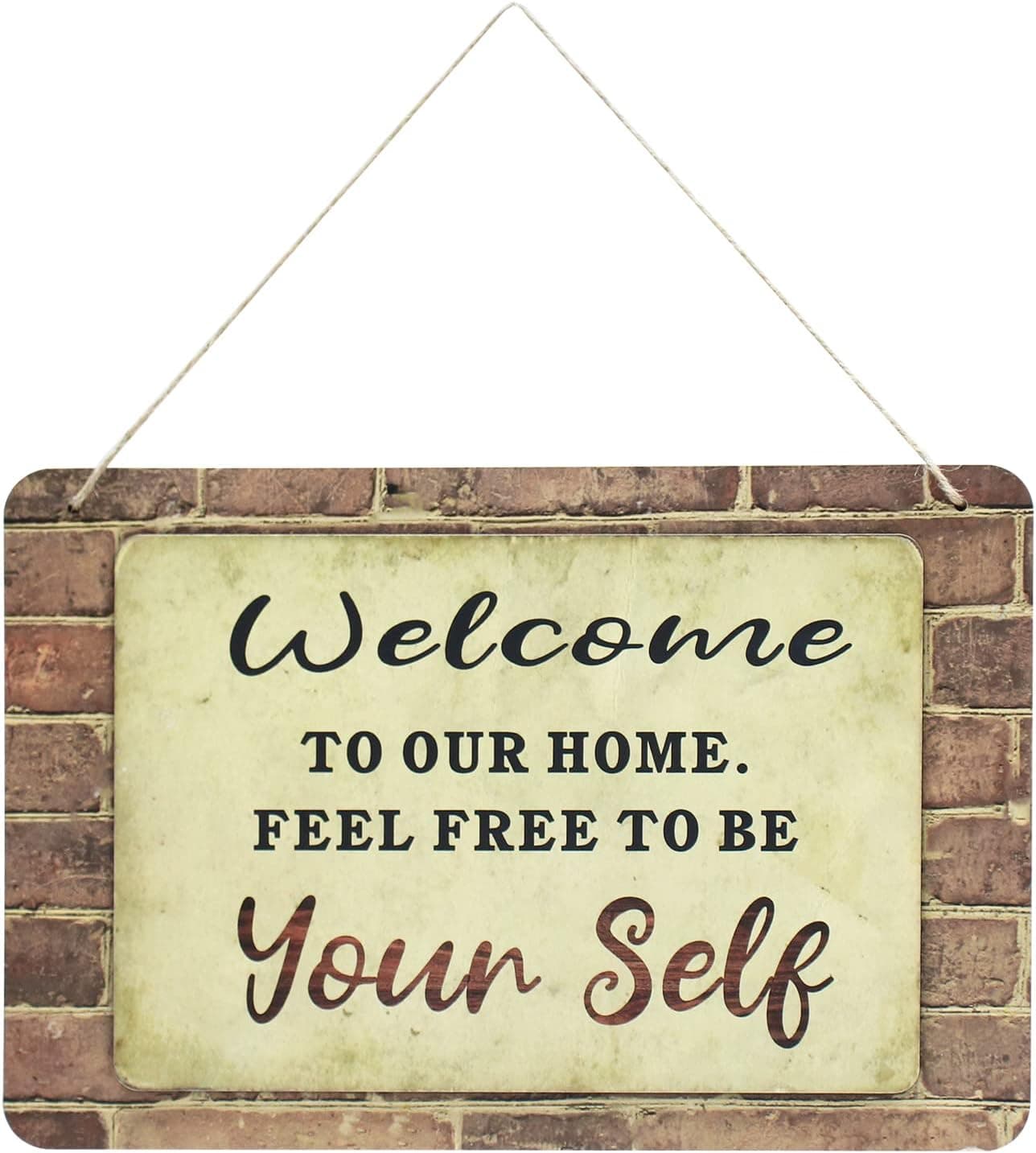 wood hanging signs wall home decor Signs ,teacher appreciation gifts and Desk decor for women (welcome sign)