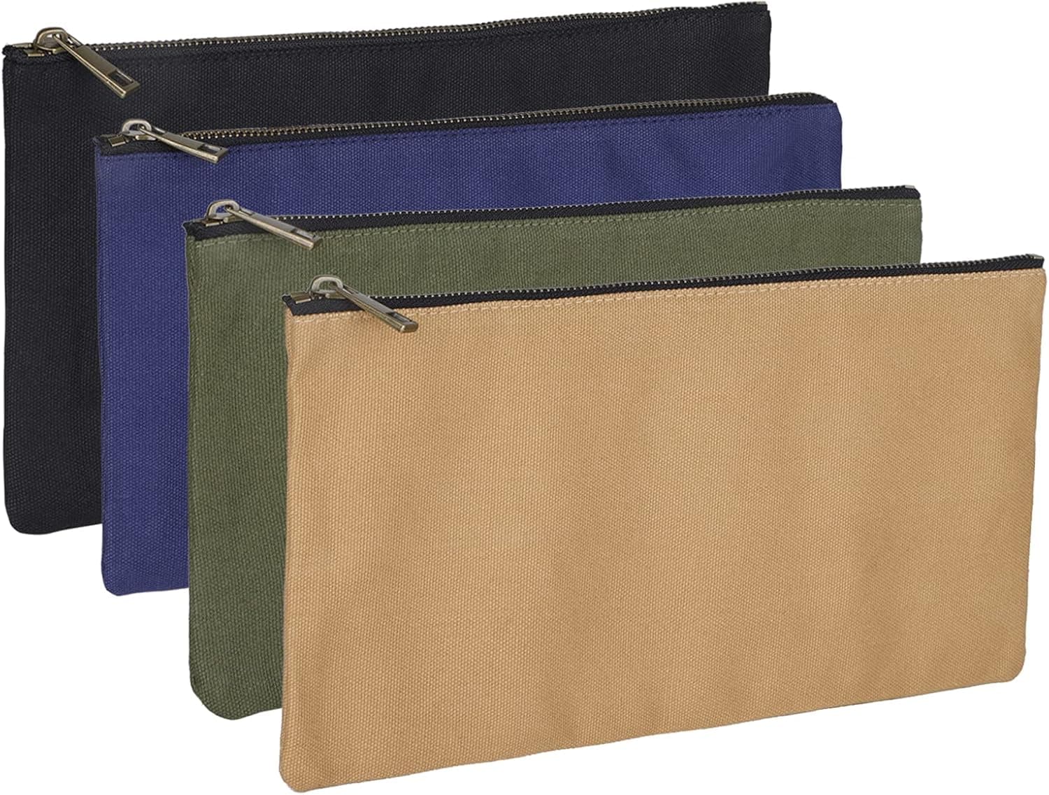 Heavy Duty 16 oz. Canvas Tool Bags with Metal Zippers Multi Purpose Waterproof Smart Storage Pouches Everyday Utility Tool Bags Organizer Best for Handymen Repairmen Woodworker (Multi Color)