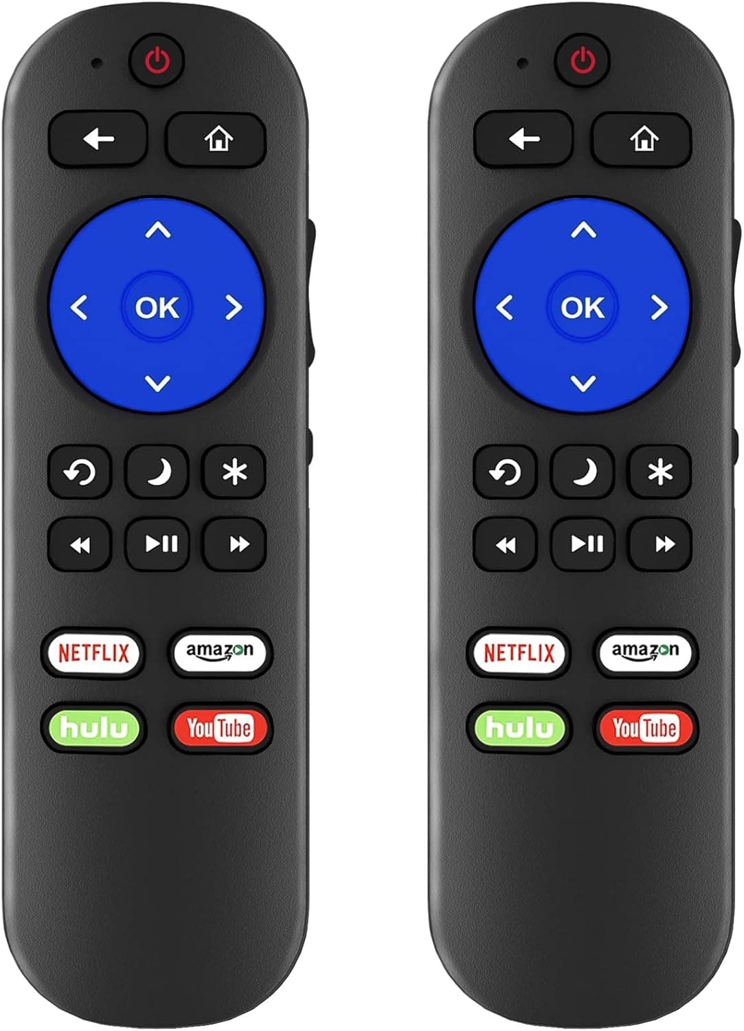 (Pack of 2) Replacement Remote for Roku TV Remote, Universal for Hisense/Onn/TCL/Element/Sharp/Hitachi/LG/Sanyo/JVC/Magnavox/RCA/Philips/Westinghouse Roku Built-in Smart TV, Not for Roku Stick