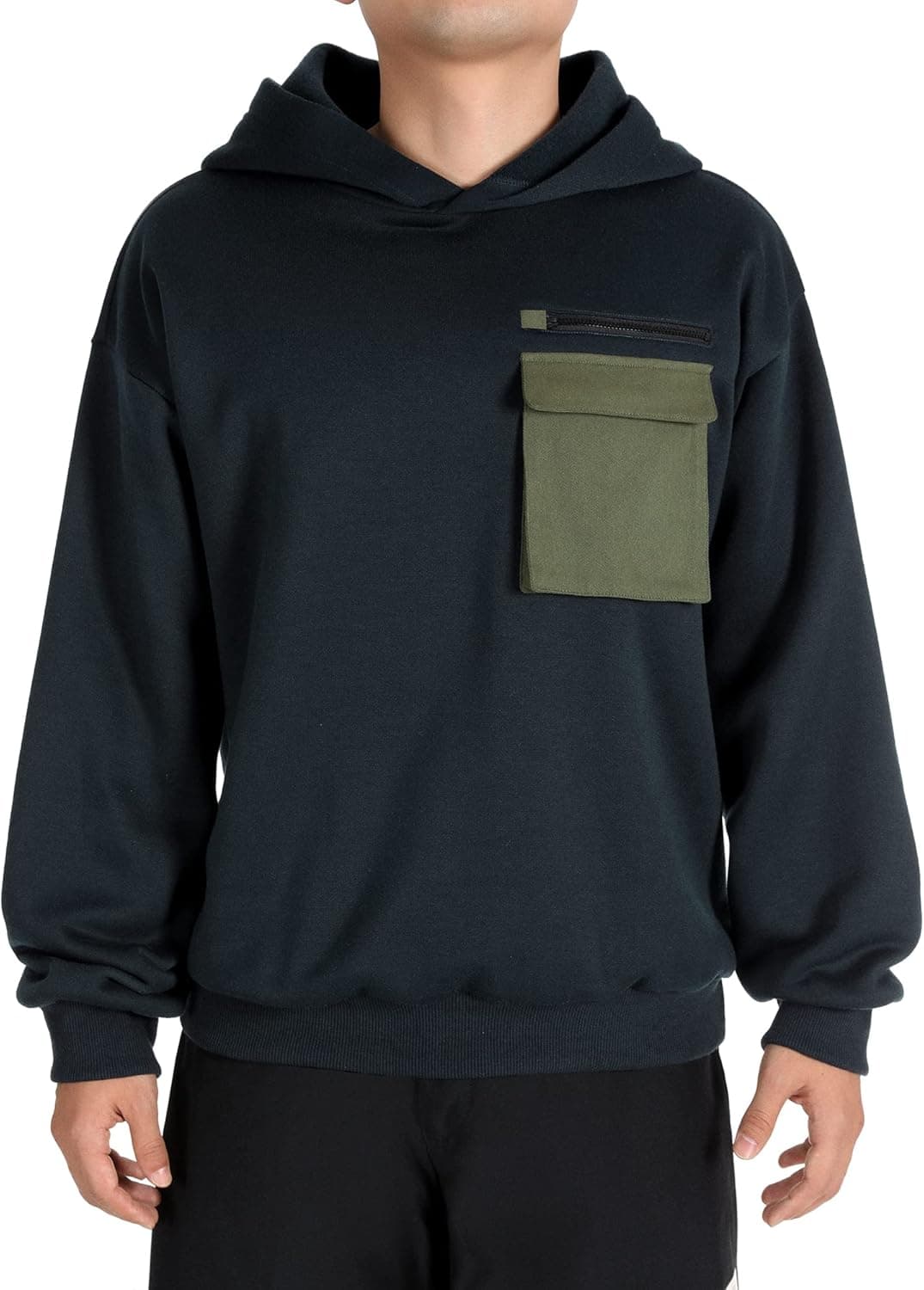 ZAFUL Men's Loose Fit Midweight Hoodie Pullover Hoodies Long Sleeve Casual Hooded Pockets Sweatshirts
