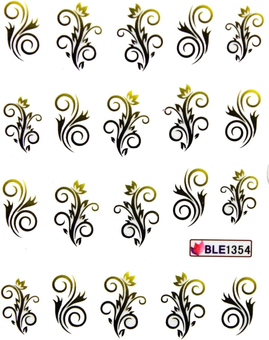 Yao Shun Fashion design nail decals water transfer decals stickers flower vine by Yao Shun