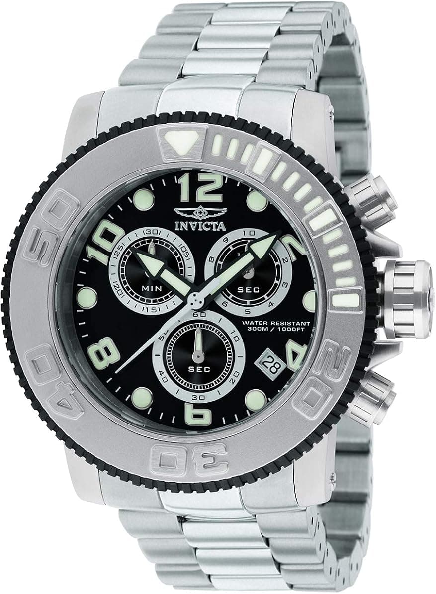 Invicta Men's 12400 Sea Hunter Chronograph Black Dial Watch