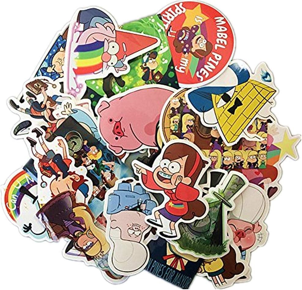 25-Pcs PVC Decals Gravity Falls Vinyl Computer Stickers for Cars Motorbikes Skateboard Laptops